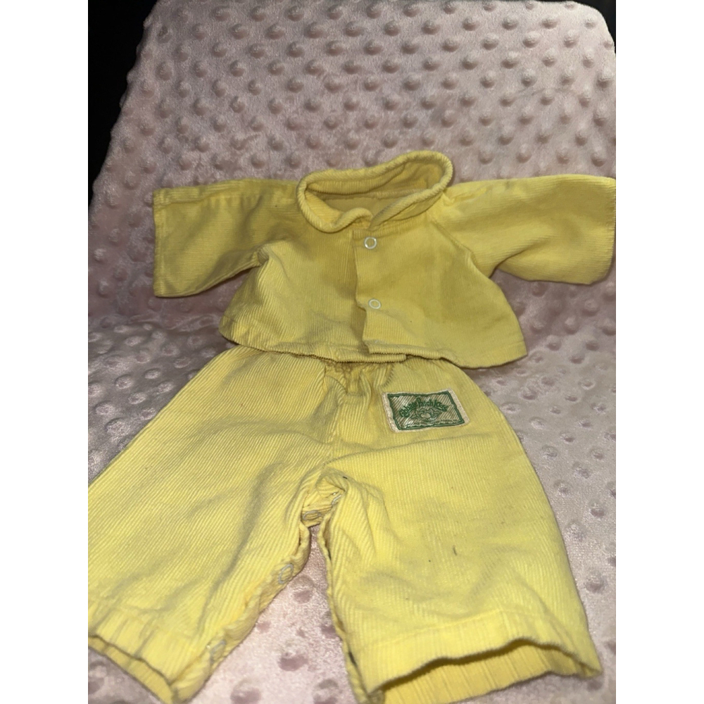 Vintage 1980s Coleco Cabbage Patch Kids Yellow Corduroy 2pc Outfit RARE !!!